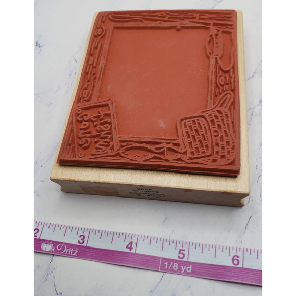 Great Impressions Gone Fishing Pole Fish Frame Rubber Stamp - Picture 7 of 7